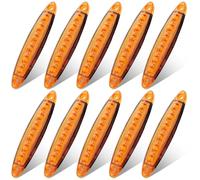 Justech 10Pezzi Luci Laterali 12V LED Laterali/Anteriore/Posteriore Indicatori Luci di Posizione a LED Universale per Veicolo Rimorchio Caravan Camion Trattore Autocarro-Ambre