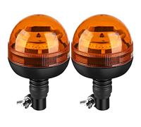 Justech 2 Pezzi Luce Lampeggiante Stroboscopica 24LED 12V 24V Impermeabile con 3 Modalità Illuminazione Luce Rotante Flash Arancione con Sede Flessibile del Palo DIN per Rimorchio Trattore Camion