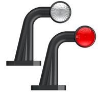 Justech 2 x 12LED Luci Ingombro Impermeabile 12/24V LED Luci Laterali Conforme E8 Indicatori Luminosi Luce di Posizione Luce Rosso e Bianco per Camion Rimorchio Camper