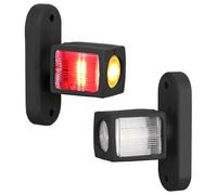 Justech 2 x 6LED Luci di Posizione Laterali Indicatore Ingombro 12/24V Luci Ingombro Camion Conforme E9 Impermeabile IP65 3 Lati 3 Colori 74mm per Camion/Rimorchio/RV