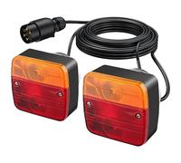 Justech 2 x Luci Posteriori Impermeabile Fanali Posteriori Di Tipo Magnetico Super Luminoso 12V Universali per Auto Camion Trattore Caravan Rimorchi HGV -E-Mark