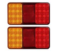 Justech 2PCS Fanali Posteriori Luci Posteriori a LED 2x24LED-12V Luci Posizione LED Indicatori di Parcheggio Impermeabile Universale per Veicolo Rimorchio Caravan Camion Trattore Autocarro-E mark