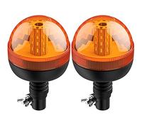 Justech 2xLuce Lampeggiante Stroboscopica 40LED 12V/24V Impermeabile con 3 Modalità Illuminazione Avviso di Lampeggiamento Palo DIN Arancione per Rimorchio Trattore Camion