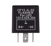 Justech 3 Pin Flasher Relay/Relè Lampeggiante Elettronico DC 12V Lampeggiatore Regolabile LED Relè per Indicatori di Direzione a LED/Moto/Auto/Bici/Motorcycle
