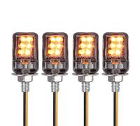 Justech 4 x Indicatore di Direzione per Moto 6LED 12V Micro Mini Luce di Direzione M6 Ambra Impermeabile IP65 Universale per Moto Motocicletta Scooter - E-marked