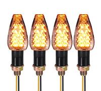 Justech 4PCS Indicatore di Direzione 14LED Mini Frecce Mini Luce di Direzione DC 12V Impermeabili Universali per Moto Motocicletta Scooter- E-Mark