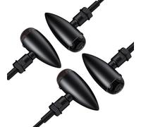 Justech 4pz 12V Indicatori di Direzione Minifrecce 12 LED Luce Ambra per Moto Scooter 4x12LED Mini Frecce Impermeabile Lampadina Segnale Universale per Motocicletta Motorino (Black)