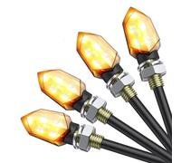 Justech 4PZ Indicatori di Direzione 4 X 5 LED Mini Frecce Lampada 3528 Impermeabile Indicatori Moto Mini Luce di Direzione Lampade 12V Universale per Moto Motocicletta Scooter E-mark