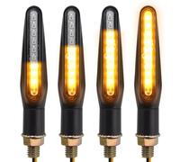 Justech 4PZ Indicatori di Direzione 4 X 9 LED Mini Frecce Lampada Impermeabile Indicatori Moto Mini Luce di Direzione Lampade 12V Universale per Moto Motocicletta Scooter E-mark