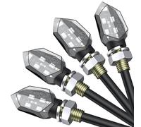 Justech 4PZ Indicatori di Direzione 5LED Mini Frecce Lampada 3528 Impermeabile Indicatori Moto Mini Luce di Direzione Lampade 12V E-mark - Trasparente