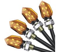 Justech 4PZ Indicatori di Direzione 5LED Mini Frecce Lampada 3528 Impermeabile Indicatori Moto Mini Luce di Direzione Lampade 12V per Moto Motocicletta Scooter E-mark - Alloggiamento Giallo