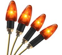 Justech Indicatore di Direzione per Moto DC 12V 10W Lampadina Minifrecce Alta Luminosità, Impermeabile, per M10 Universale per Scooter e Paralume Giallo -E-Marked