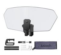 Justech Parabrezza Moto Spoiler di Estensione Parabrezza del Vento con Clip Regolabile Cupolino Spoiler Parabrezza Prolunga Deflettore Universale per Moto -Staffa Nera