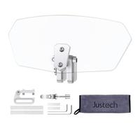 Justech Parabrezza Moto Spoiler di Estensione Parabrezza del Vento con Clip Regolabile Cupolino Spoiler Parabrezza Prolunga Deflettore Universale per Moto -Trasparente