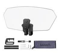 Justech Parabrezza Moto Spoiler di Estensione Parabrezza del Vento con Clip Regolabile Cupolino Spoiler Parabrezza Prolunga Deflettore Universale per Moto -Staffa Nera e Trasparente