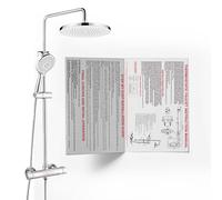 JUSTER Colonna Doccia con Miscelatore Termostatico,Cromo,Set Completo Accessori Doccia con Soffione Circolare a Pioggia, Dotato di Asta Doccia Regolabile, Suite Doccia