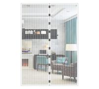 JustGo Zanzariera Magnetica Porta Finestra Adattabile e Regolabile, Chiusura Automatica a Calamite, Istruzioni di Montaggio Chiare, Calamite Potenti, Bianco, 180 x 260 cm