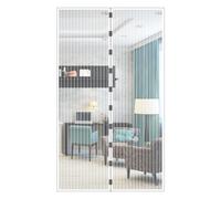 JustGo Zanzariera Magnetica Porta Finestra Adattabile e Regolabile, Chiusura Automatica a Calamite, Istruzioni di Montaggio Chiare, Calamite Potenti, Bianco, 150 x 260 cm
