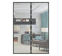 JustGo Zanzariera Magnetica Porta Finestra Adattabile e Regolabile, Chiusura Automatica a Calamite, Istruzioni di Montaggio Chiare, Calamite Potenti, Nero, 180 x 260 cm