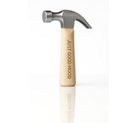 JUSTGOODMOOD - Mini martello con testa in acciaio e manico in vero legno, compatto e robusto, per fai da te, campeggio, riparazioni domestiche, 165 mm