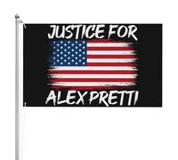 Justice For Alex Pretti Flag Sign 2x3 Double Sided Ice Out God Bless Pretti Flag Banner Tapestry For Festival Party Holiday No Flagstand