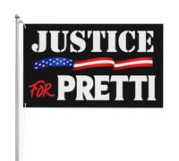 Justice For Alex Pretti Flag Sign 2x3 Double Sided Ice Out God Bless Pretti Flag Banner Tapestry For Festival Party Holiday No Flagstand