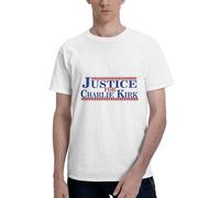 Justice for Charlie Kirk, maglietta da uomo con scritta in lingua inglese "Charlie 1993 2025", bianco, XL