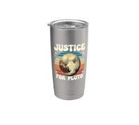 Justice For Pluto Vintage Non dimenticare mai la divertente scienza spaziale Bicchiere termico in acciaio inox doppia parete