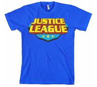 Justice League Maglia T-Shirt Uomo Logo Classico Justice League Blu in Cotone
