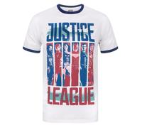 Justice League - Maglietta con personaggi rosso/blu - Uomo (NS4414)