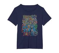 Justice League Original Universe Maglietta, Donna Plus-Size, Navy, 4X