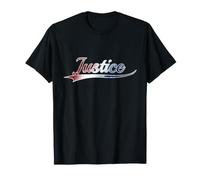 Justice Patriotic Red White Blue American Distressed Maglietta