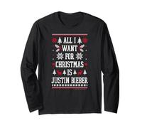 Justin Bieber Tutto Quello Che Voglio Natale Maglia a Manica