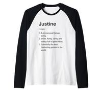 Justine Definizione del nome Dizionario divertente Maglia con Maniche Raglan