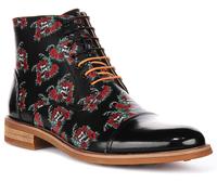 Justinreess England Draco Stivaletto Elegante Teschio Rosa Nero Multi