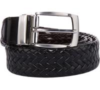 JUSTINREESS ENGLAND London Uomo Intrecciato Cintura Reversibile Nero Misura 30 -