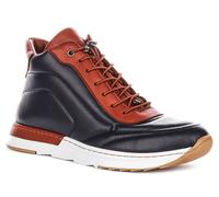 Justinreess England Mckena Slip On pelle Hi Top Scarpe da Donna IN Navy UK 3 - 9