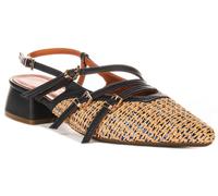 Justinreess England Nellie Sling Back Sandali Da Donna In Marrone Blu EU 36-42