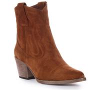 JUSTINREESS ENGLAND Nova Tacco Basso Robuste da Infilare Donna Stivale Tan Suede