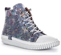 Justinreess Inghilterra Nexa Hi Side Zip Nubuck Scarpe Da Donna Blu UK 3 - 8