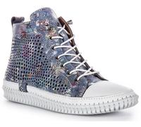 Justinreess Inghilterra Nexa Hi Side Zip Nubuck Scarpe Da Donna Blu UK 3 - 8