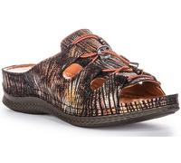 Justinreess Sandali Mule In Pelle Con Tacco A Wedge Leopardo EU 36-42