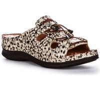 Justinreess Sandali Mule In Pelle Con Tacco A Wedge Leopardo EU 36-42