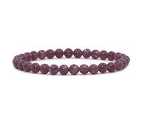 Justinstones perline rotonde 6 mm semi preziosa gemma braccialetto elastico 16,5 cm unisex e materiale non metallico, colore: Lepidolite Lithium Mica