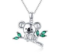JUSTKIDSTOY Collana con koala, in argento Sterling 925, con simpatico animale koala, gioielli per donne e ragazze amanti degli animali