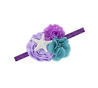 JustMyDress Cerchietto per capelli con stella marina, fermaglio per capelli a forma di fiocco per bambine, fascia da sirena JBC27 (-fiore viola)