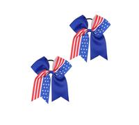 JustMyDress JHN12 - Fermaglio per capelli con bandiera patriottica, per coda di cavallo e cheerleader, set da 2 pezzi F