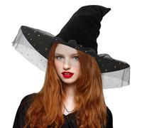 JUSTOTRY Cappello da strega - Cappello da strega per Halloween, cappello da strega con luna delicata e stella, accessori decorativi per Halloween, Hocus Pocus