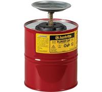 Justrite 10308 Steel stantuffo sicurezza può con ottone e Ryton gruppo pompa, capacità 4 l, 18,4 cm di diametro x 26,7 cm H, rosso