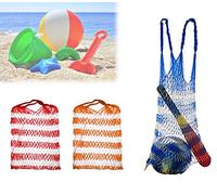 justshopping sacca,borsa a rete per giochi da spiaggia anti sabbia secchiello paletta per mare piscina bambini giocattoli borsa 80 cm Borsa porta giochi e attrezzatura per il mare a rete